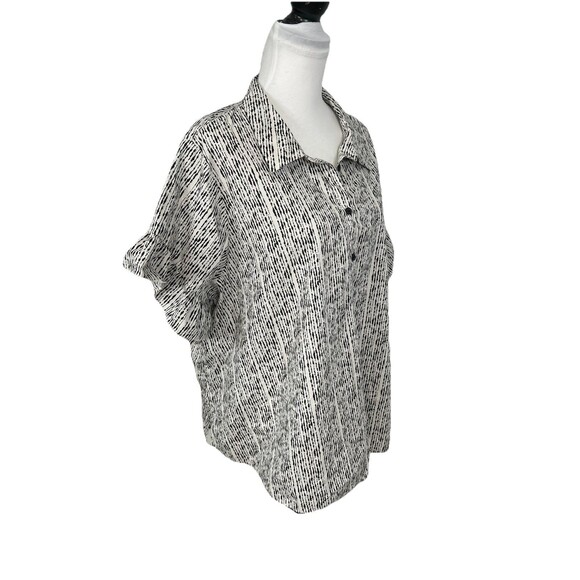 Lane Bryant Blouse Plus Size 22 V Neck Ruffled Short Sleeves 100% Cotton Shirt - Picture 4 of 9